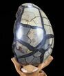 Septarian Dragon Egg Geode - Black Crystals #72070-3